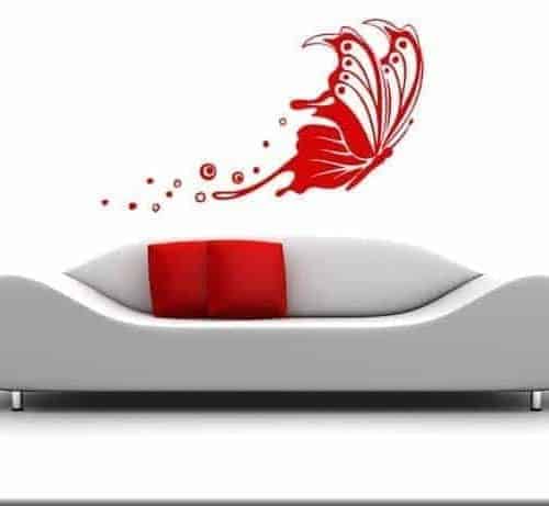 Alnicov - Adesivi da parete a forma di girasole, con farfalla, 118 pezzi, rimovibili, per camera da letto, soggiorno, bagno, cucina, decorazione per feste