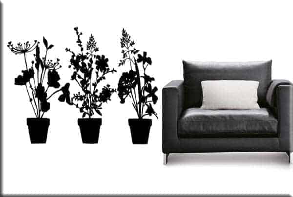 adesivi murali piante ornamentali