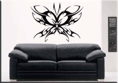 INDIGOS UG - Decalcomanie da muro - adesivi da parete - Murale - W974 Tribal Farfalla, 80 x 55 cm, Arancione - Decorazione per soggiorno, camera dei bambini, ufficio, scuola