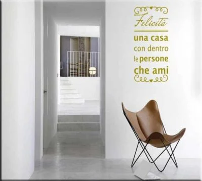adesivo da muro frase felicità