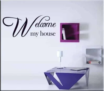 adesivo da parete frase welcome