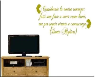 Adesivo murale Dante Alighieri frase