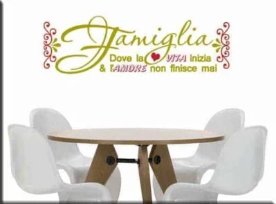 adesivo da parete frase famiglia wall stickers
