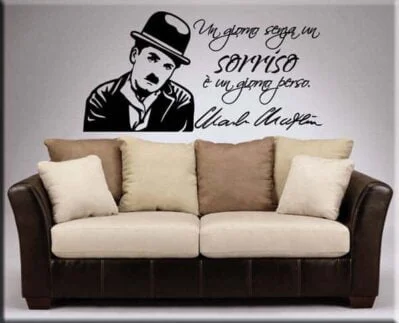 adesivo murale frase Charlie Chaplin