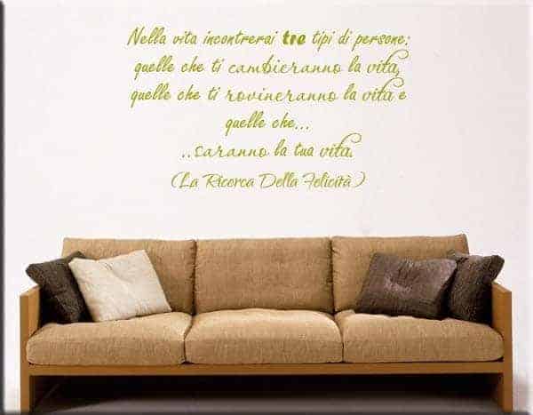 decorazione murale frase la ricerca della felicità
