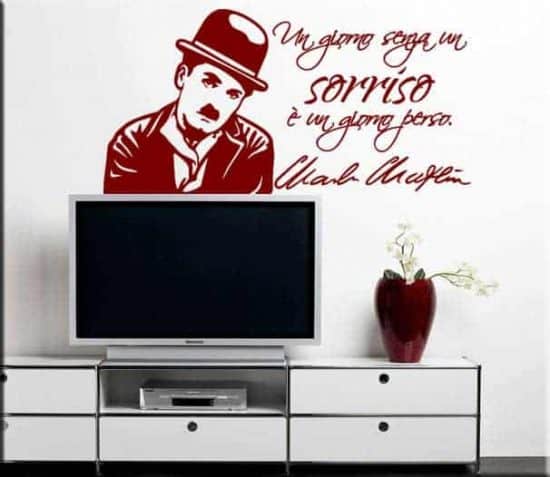 wall sticker frase Charlie Chaplin