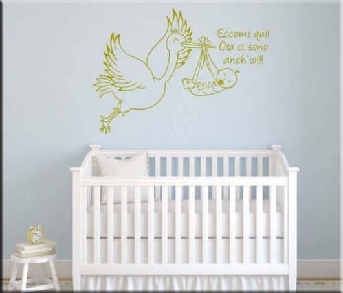 adesivo murale bebè personalizzato