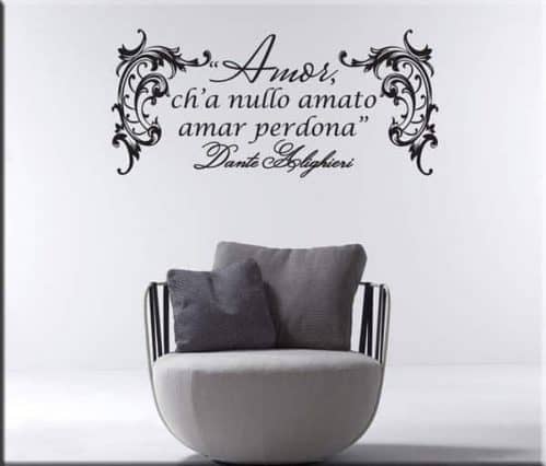 adesivo murale frase Dante Alighieri