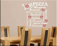 Adesivo Murale In Vinile Pizza – Decorazione Da Parete Per Cucina O Ristorante, 103x68cm, Tema Italiano