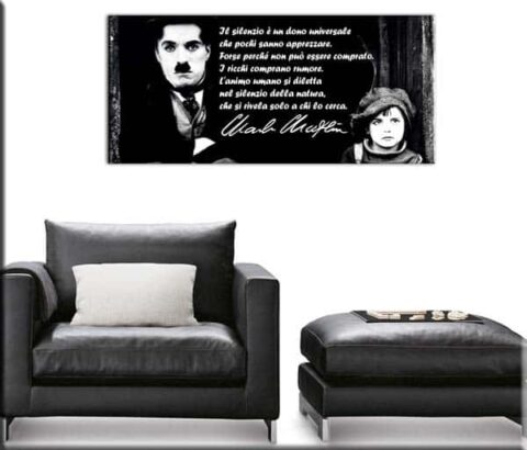 quadro moderno citazione Charlie Chaplin