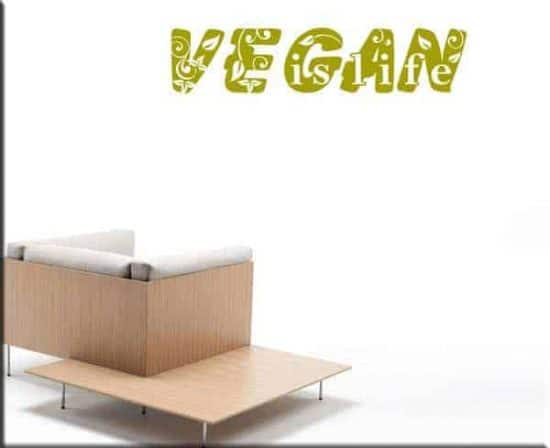 wall sticker vegan is life