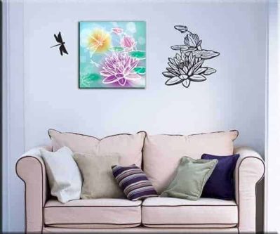 adesivi murali fiori quadro moderno