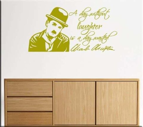 Wall sticker frase Charlie Chaplin adesivo da parete