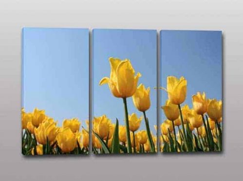 Quadro fiori rossi moderni olio su tela sfondo grigio - Dipinti Moderni