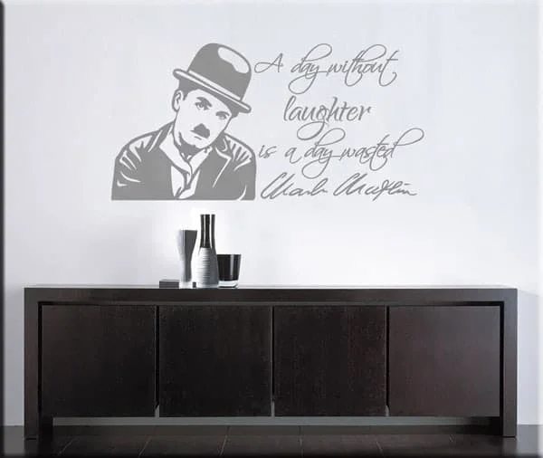 STICKER ADESIVO HOMEDECOR FRASE CHARLIE CHAPLIN