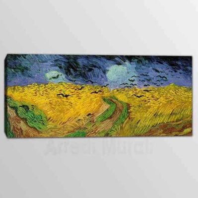 Quadro riproduzione Van Gogh : Campo di grano con volo di corvi