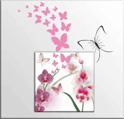 Adesivi murali farfalle con quadro moderno