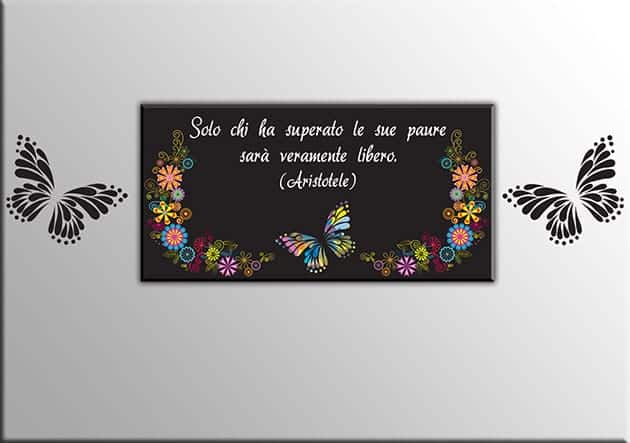 decorazioni murali quadro Aristotele farfalle