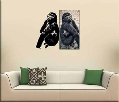 decorazioni murali quadro gorilla adesivo