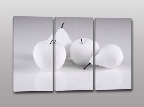 LuxHomeDecor Quadri Cucina Frutta 3 Pezzi 30x30 cm Stampa su Tela con Telaio in Legno Arredamento Arte Arredo Moderno 