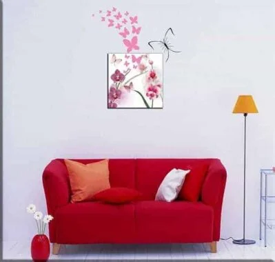wall stickers farfalle e quadro moderno
