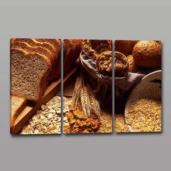 Tris quadri moderni pane cereali