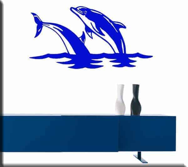 adesivi murali salto delfini mare
