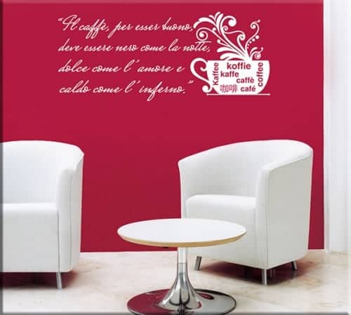 ZORVUJI Adesivi Murali Cucina, Scritte Adesive Coffee Time, Decorazioni Cucina con Vinile Tazzine Arte, Adesivi Decorativi per Pareti Ristorante Bar
