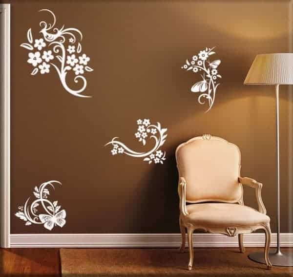 Fufuquare Adesivi Murali in Vinile con Alberi di Ciliegi in Fiore Rosa Adesivi da Parete con Uccelli Facili da Applicare per la Camera da Letto il