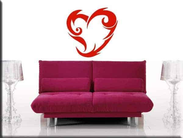 adesivo murale cuore tattoo heart