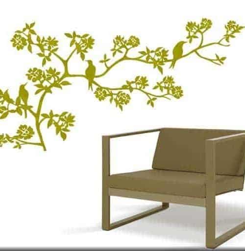 decalmile Adesivi da Parete Grandi Albero Fiori Bianchi Adesivi Murali Fiori Uccelli e Rami Decorazione Murale Camera da Letto Soggiorno TV Parete
