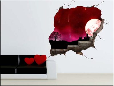 adesivo murale buco nel muro decorativo