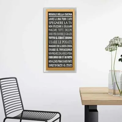 Quadro tela frase regole della cucina