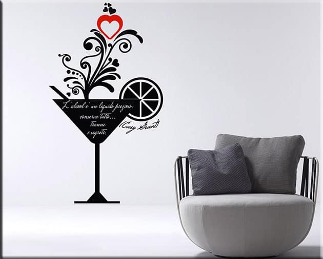 decorazioni murali bar frase Cary Grant