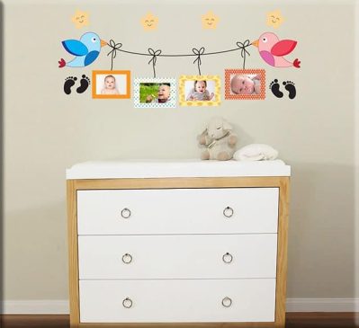 adesivi da parete portafoto baby