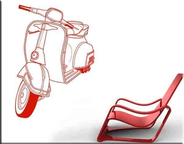 decorazione adesiva murale vespa piaggio