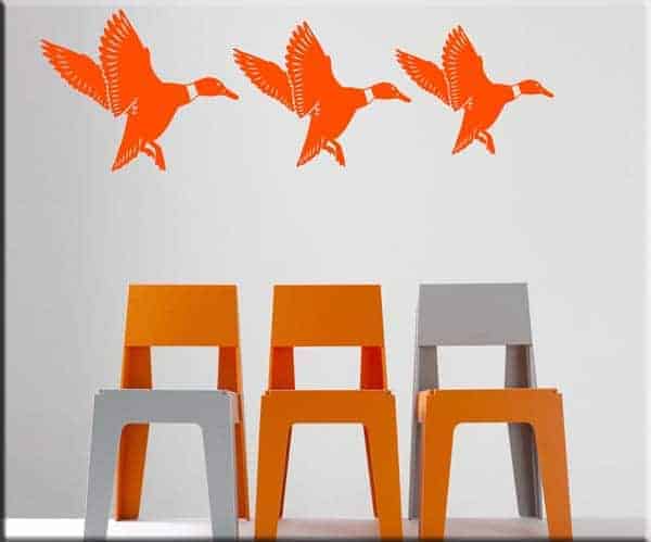 decorazioni adesive murali tre anatre arredo