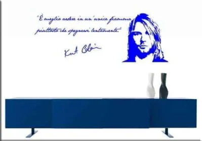 adesivi da parete frase kurt cobain arredo