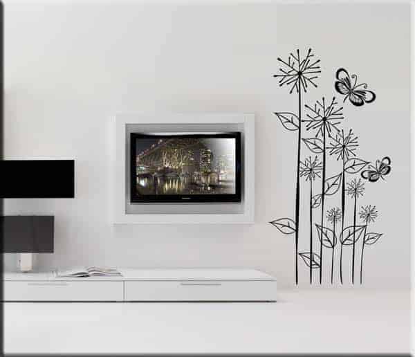 Adesivi Murali Floreali 3D Effetto Specchio In Acrilico - Decorazione Moderna Per Casa - Fiori E Foglie Argento