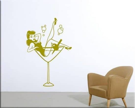 wall stickers pin-up cocktail bar arredo
