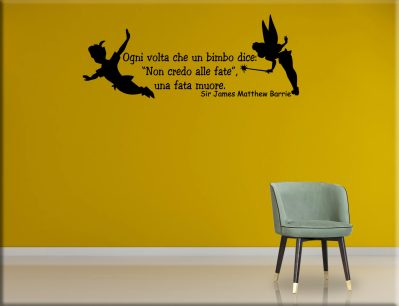 adesivi murali frase peter pan arredo