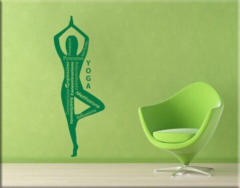 decorazioni adesive murali yoga posizione meditazione
