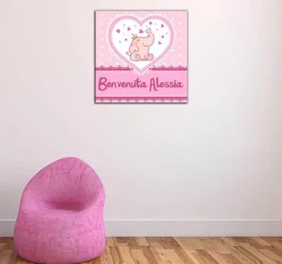 quadro moderno personalizzato nascita bambina