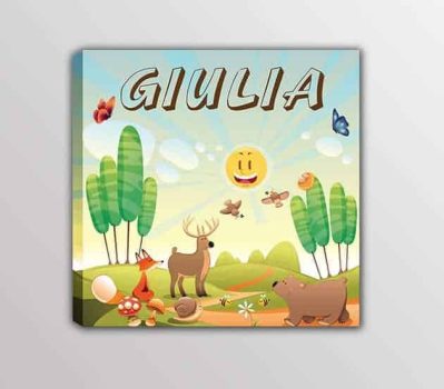 Quadro moderno personalizzato nomi bimbi arredo