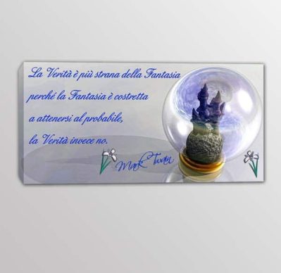 Quadro moderno frase Mark Twain fantasia