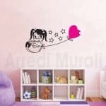 Adesivi Murali Per Cameretta – Lettera Nome 'L' Con Fiori E Farfalle – Wall Stickers Vinile Lucido HD 30 Cm, Made In Italy