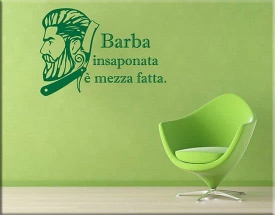 wall stickers frase barbiere arredo