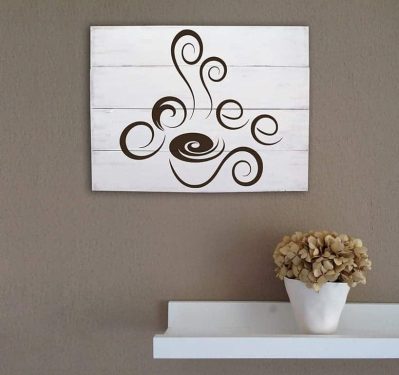 Shabby chic pannelli murali in legno coffee bar