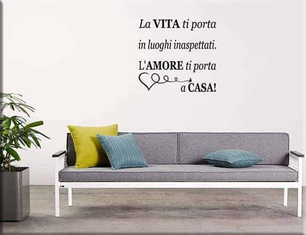 adesivi murali frase amore casa arredo