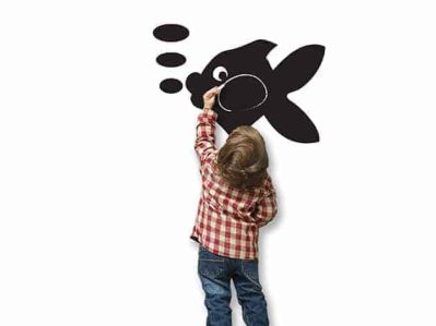 lavagne adesive da parete pesce bambini arredo